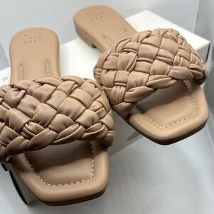 a new day Braided Beige Sandals Memory Foam Size 8